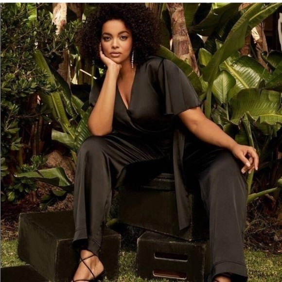 Kendall Kylie Satin disco Jumpsuit wrap belt going out club party event formal - Picture 2 of 16